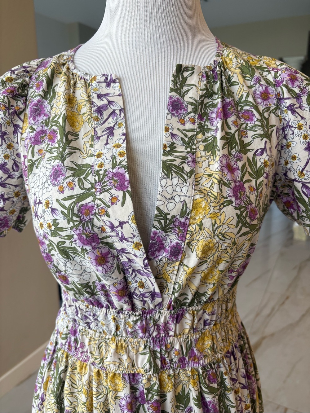 NEW Anthropologie The Somerset Maxi Dress Anthropologie V Neck Lilac Floral 2-4 - Picture 10 of 12